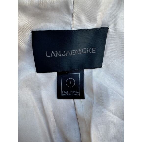 Lan jaenicke Designer Cashmere Coat Sz.1 (0-2) Neutral Taupe Button Closure - Picture 6 of 10